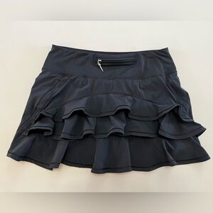 Black Ruffled Skirt with Zipper Detail
